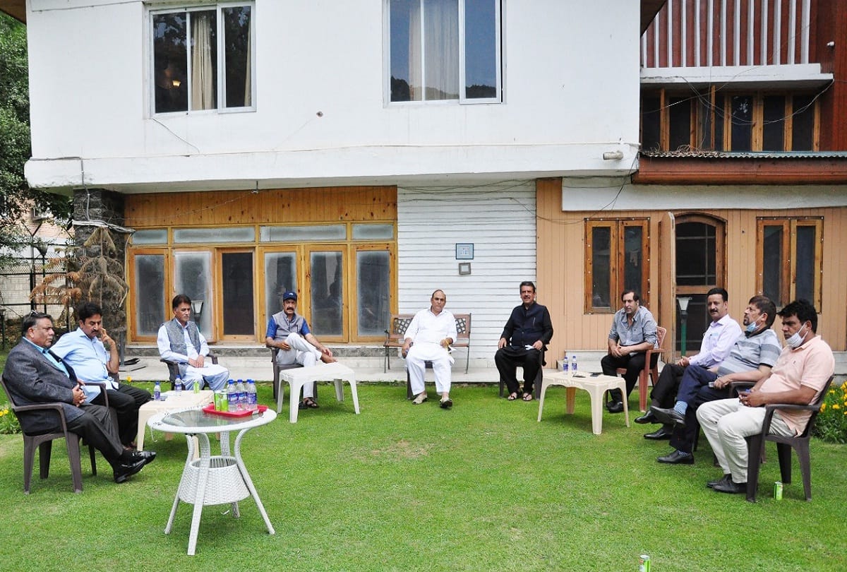 Peoples Conference chairman Sajad Gani Lone chaired a meeting in context of All Party meeting called by PM narendra modi