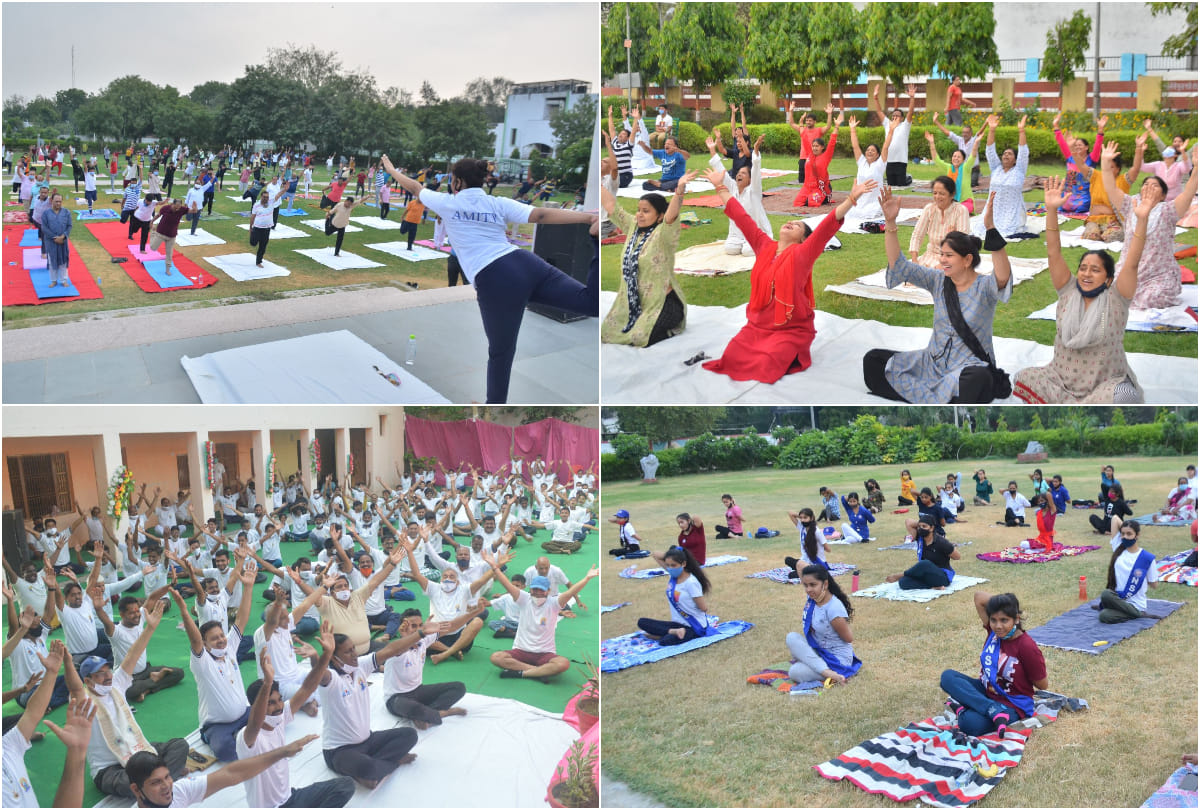Agra people performed yoga on International Yoga Day