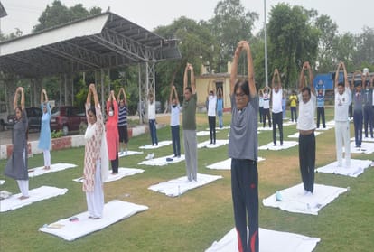 Agra people performed yoga on International Yoga Day