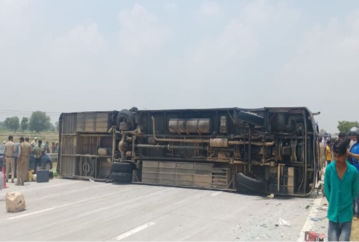 Bus Accident At Yamuna Express Way 60 Passengers Injured Mathura News