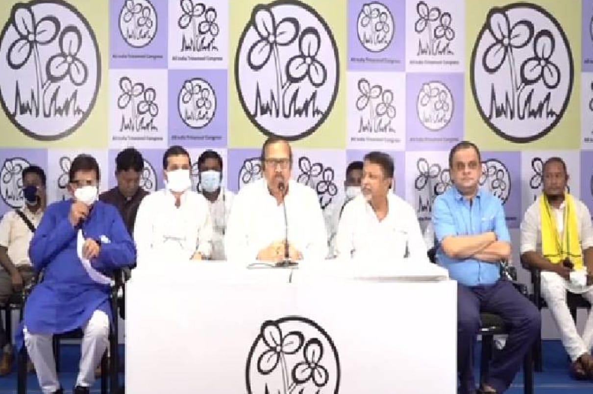 West Bengal: Alipurduar district BJP president Ganga Prasad Sharma joins TMC in Kolkata.