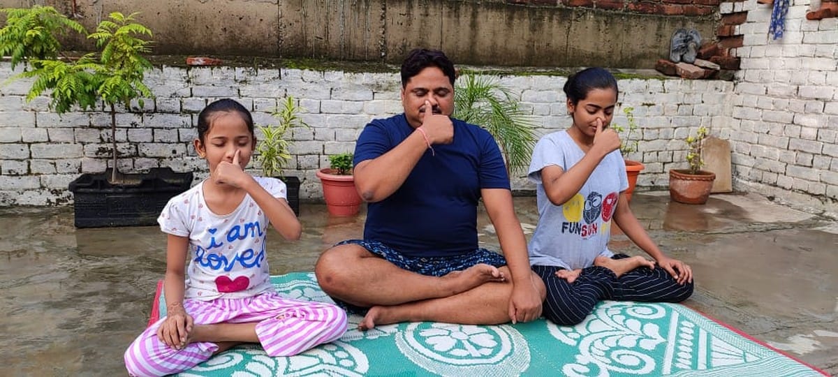 International Yoga Day 2021: students showed yogasan through posters in varanasi