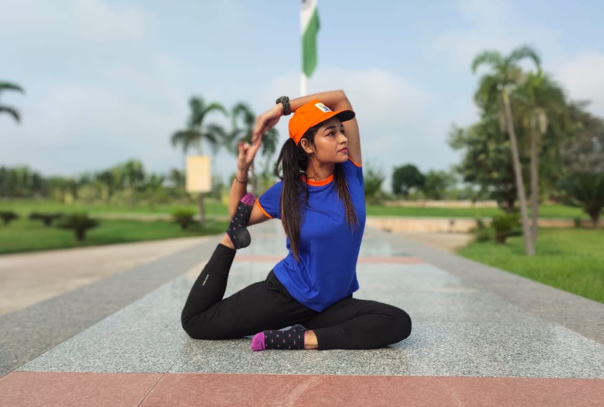 International Yoga day: People participate in international yoga day.
