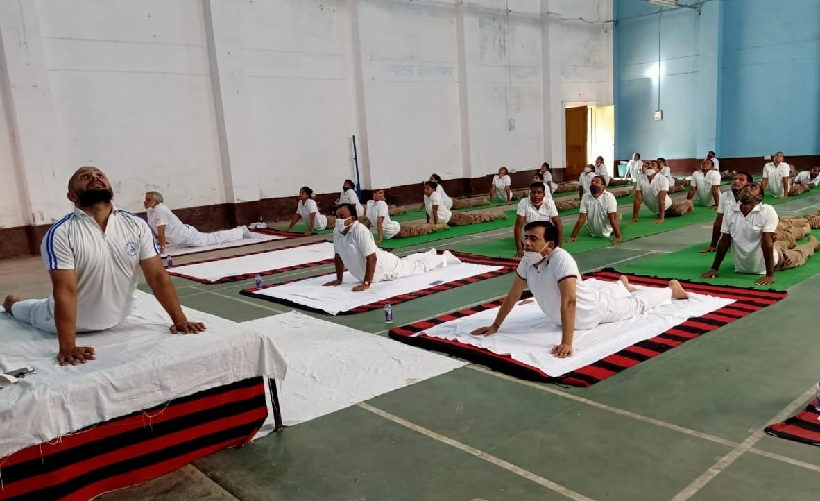 The message of staying healthy by practicing yoga