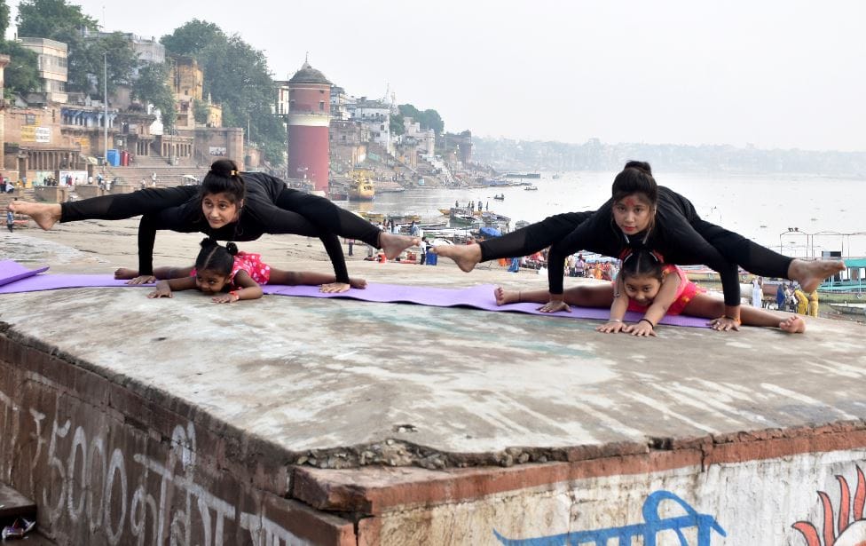International Yoga Day 2021: students showed yogasan through posters in varanasi