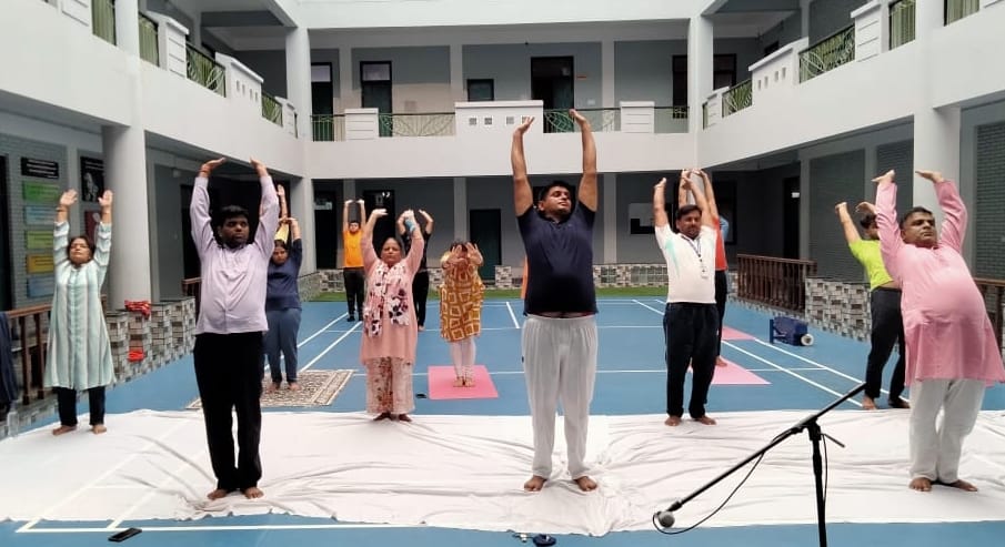 people did yoga at home