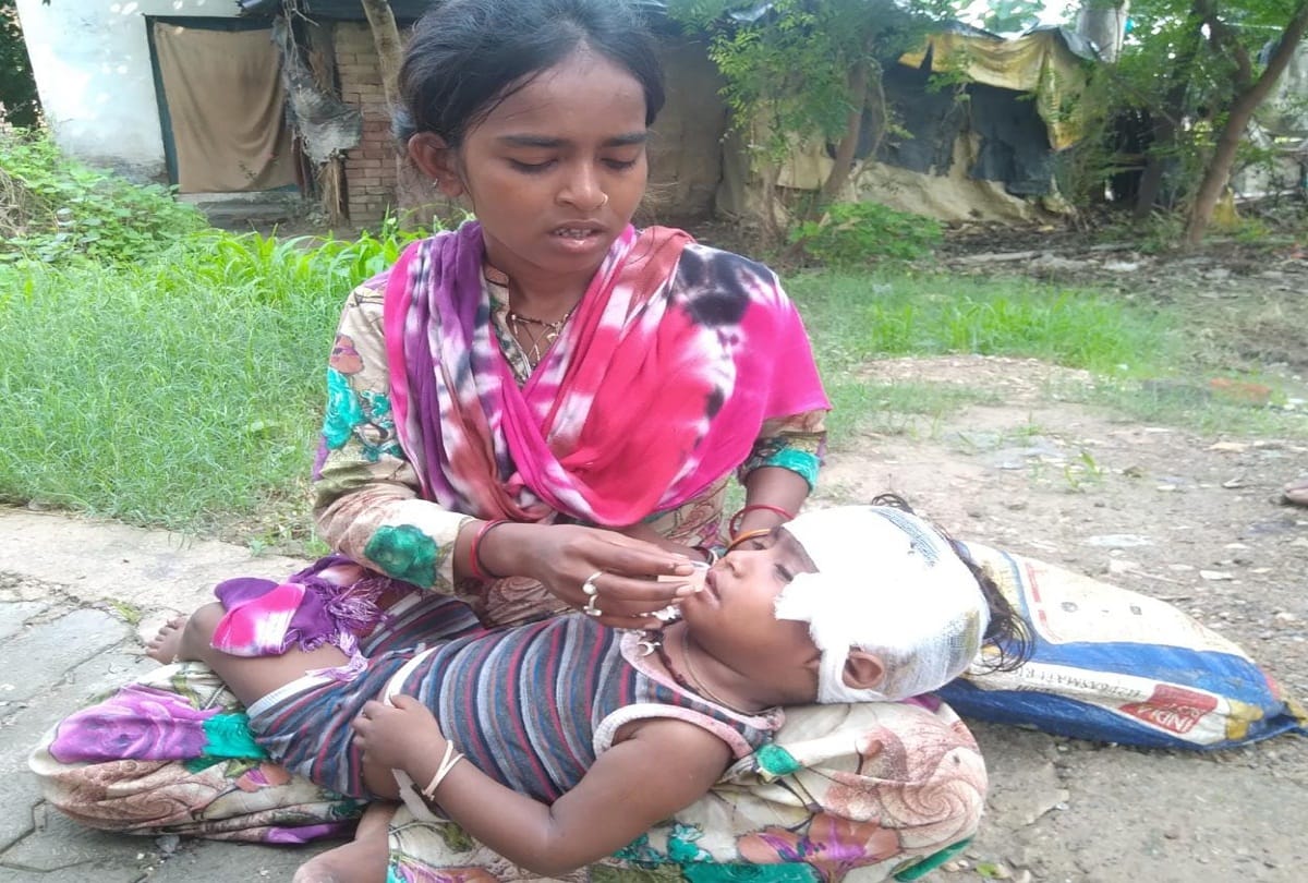 Two-year-old innocent who fell from a moving train, narrowly survived