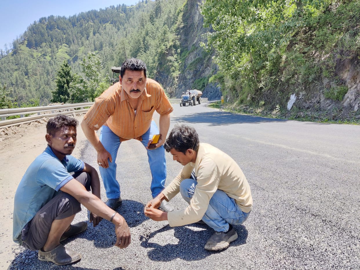 rampur-shimla nh metling work started