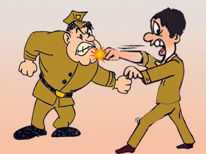 dispute among police men