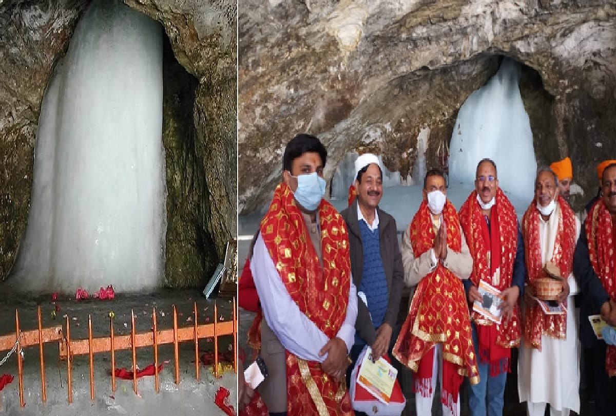 Shri Amarnath Yatra: First puja at the holy cave of Baba Barfani with devotion, see photos