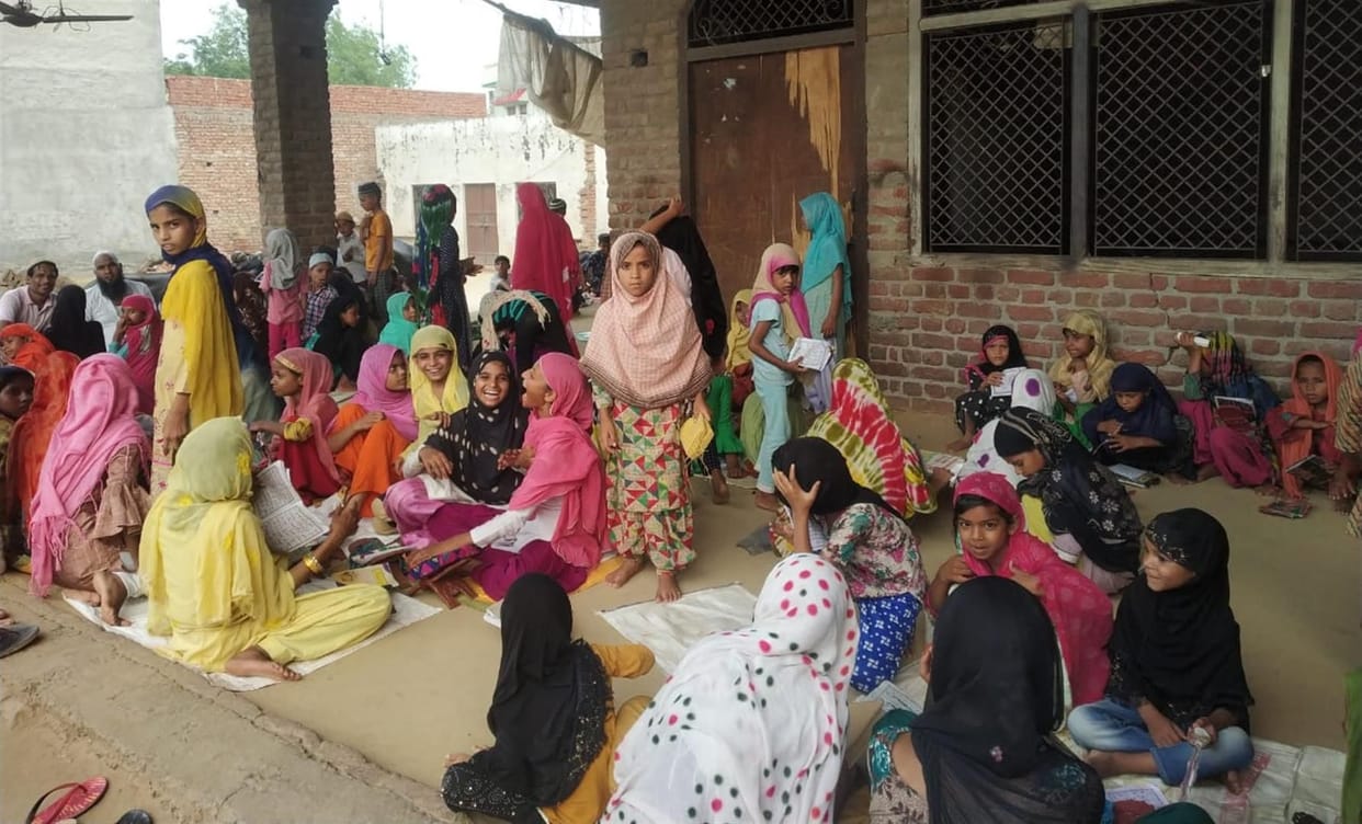 Hundreds of children studying in the mosque of Nurpur