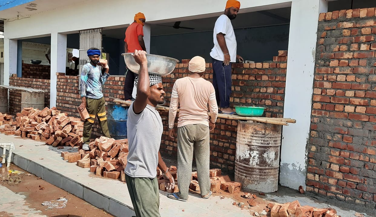 Not the RCC pillar, the building of the gurdwara was standing on the brick walls