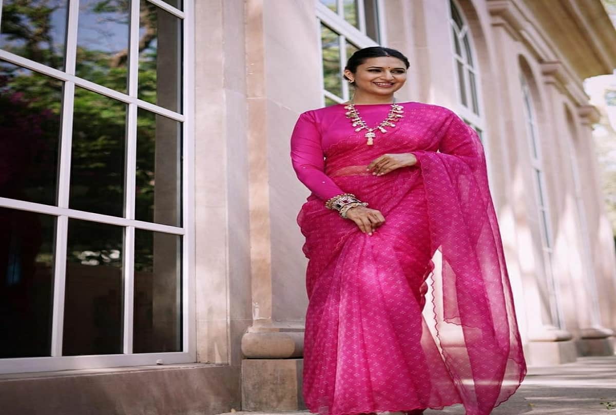 divyanka tripathi latest look in pink saree