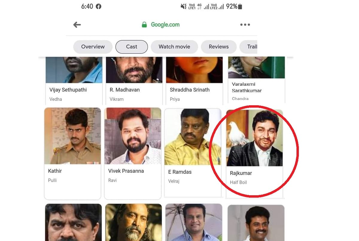 Google incorrectly identifies Dr Rajkumar as Half Boil from Vijay Sethupathi's film, fans demand apology