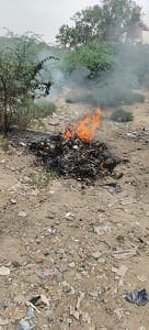 Plastic waste and medical best burning in dense population