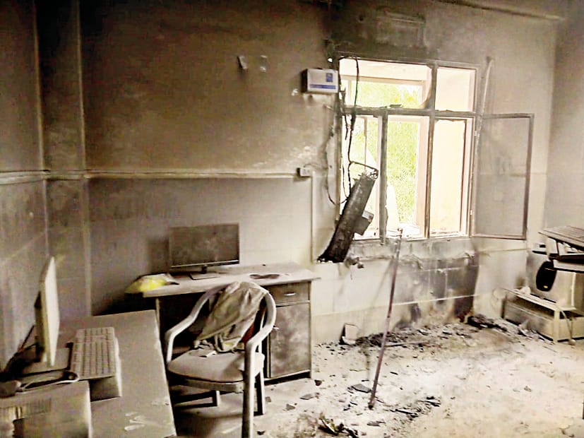 Fire in the lab of Lokbandhu hospital