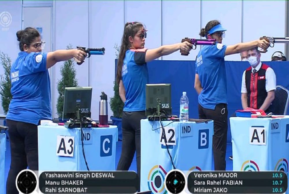 ISSF Shooting World Cup: Bronze for Indian womens 10m air pistol team 