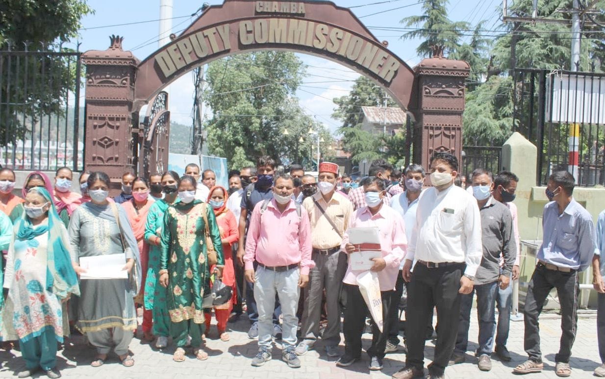 villagers protested against foundation of Panchyat Bhavan