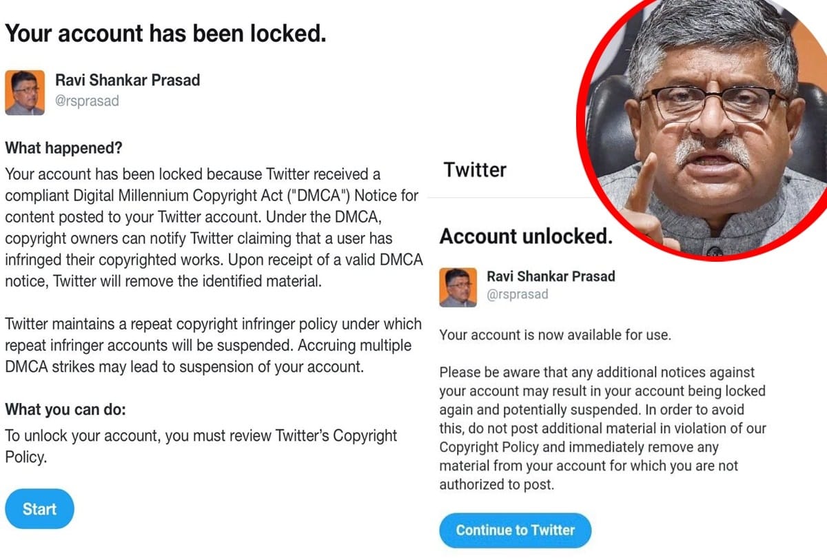 Ravishankar prasad says Twitter denied access to my account for almost an hour