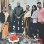 राजकिशोर, भतीजी बाएं और नाती, नातिन दाएं