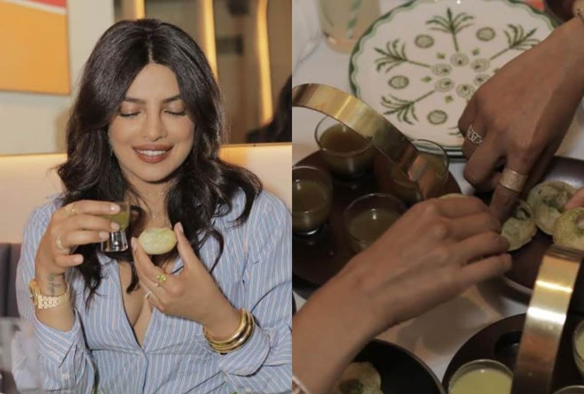 Priyanka chopra visit her Restaurent Sona share photos on social media eating yummy pani puri