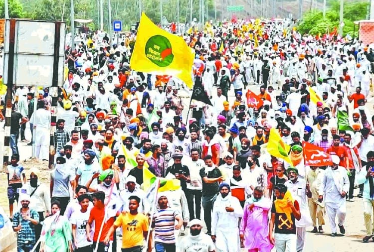 Kisan Andolan: Farmers stopped at Housing Board while traveling Chandigarh, supporters jammed Major Sandeep Singh Chowk