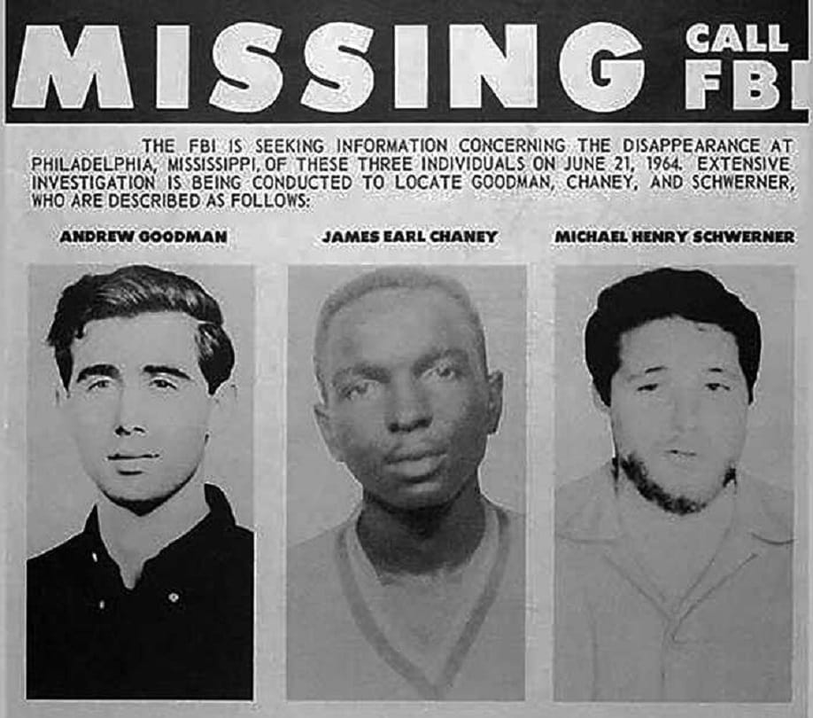 Documents related to the 1964 murder of civil rights activists made public in America