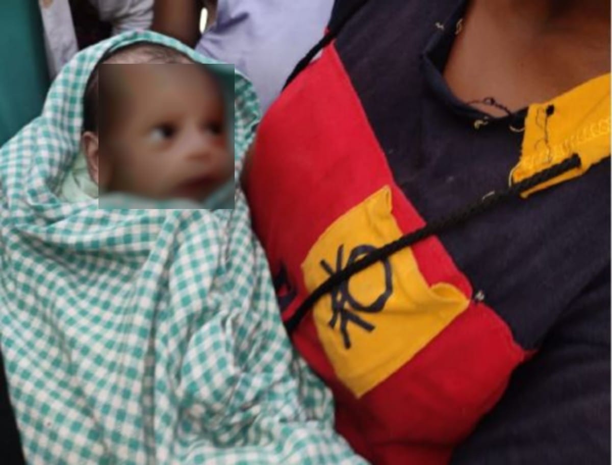 Newborn baby found in crematorium suppress him with stones in sonbhadrs