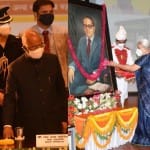 स्मारक का शिलान्यास करते राष्ट्रपति रामनाथ कोविंद।
