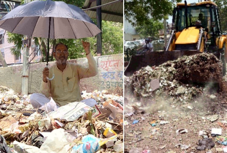 A Councilor held dharna on the garbage dump in Bhiwani of Haryana