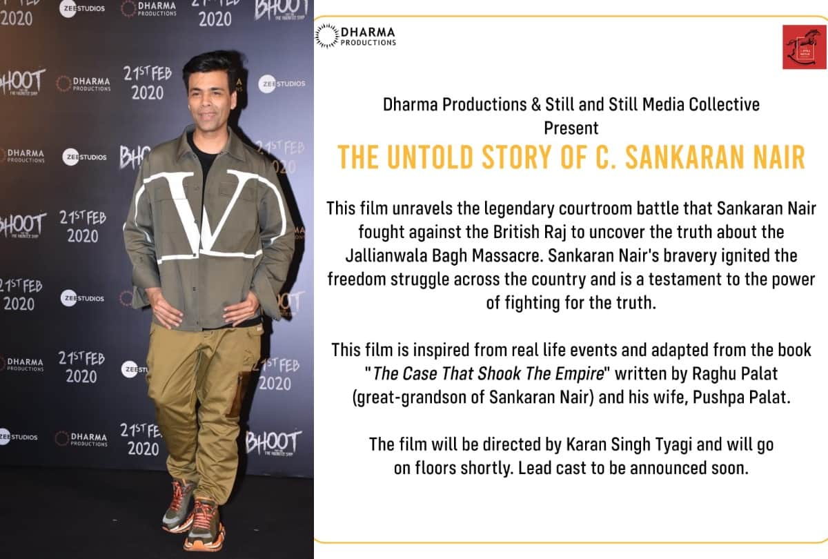 Karan Johar Announces Film On C Sankaran Nair Uncover Truth About Jallianwala Bagh Massacre
