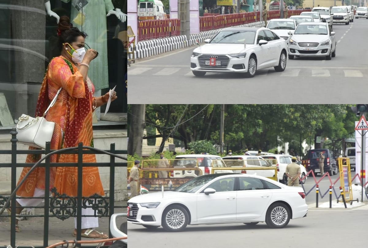 President Ramnath Kovind's daughter did shopping in hazratganj in lucknow.