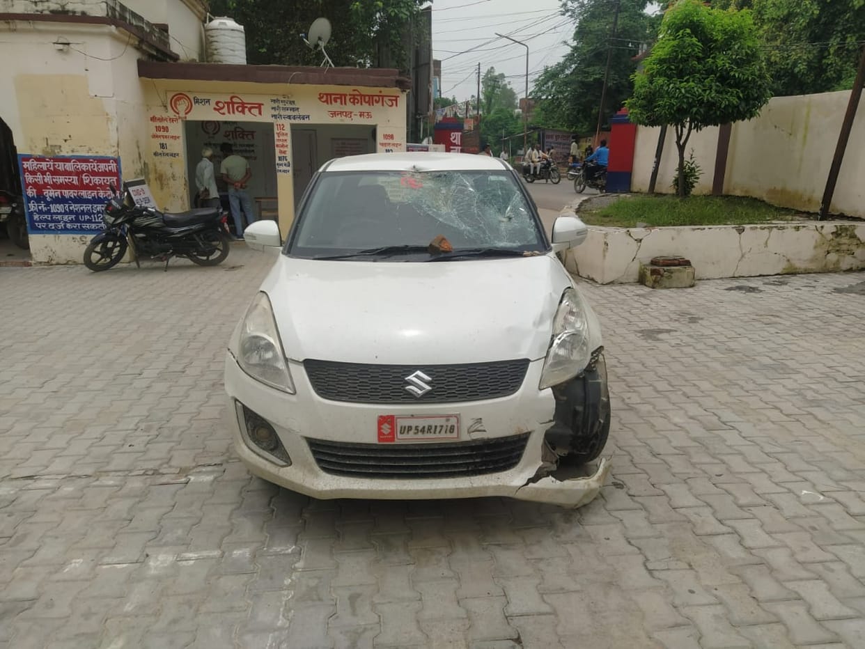 Mau overspeed car collided with bike retired policeman dies in mau driver ran away after leaving vehicle in police station
