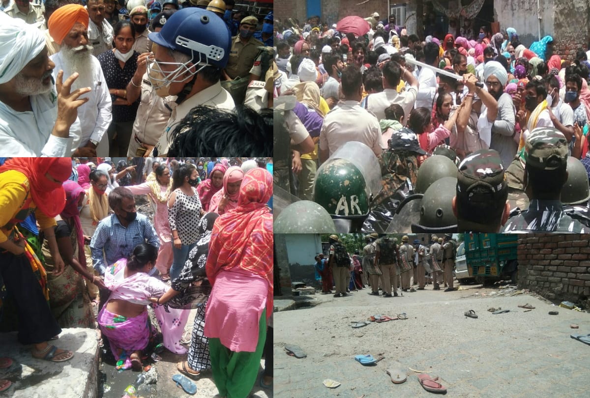 faridabad khori village mahapanchayat stopped by police lathi charged chadhuni stopped by police