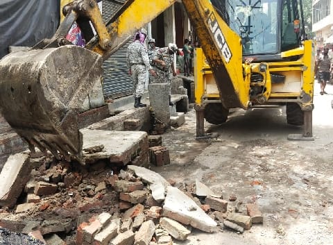 Pucca construction done over Gangapur drain demolished