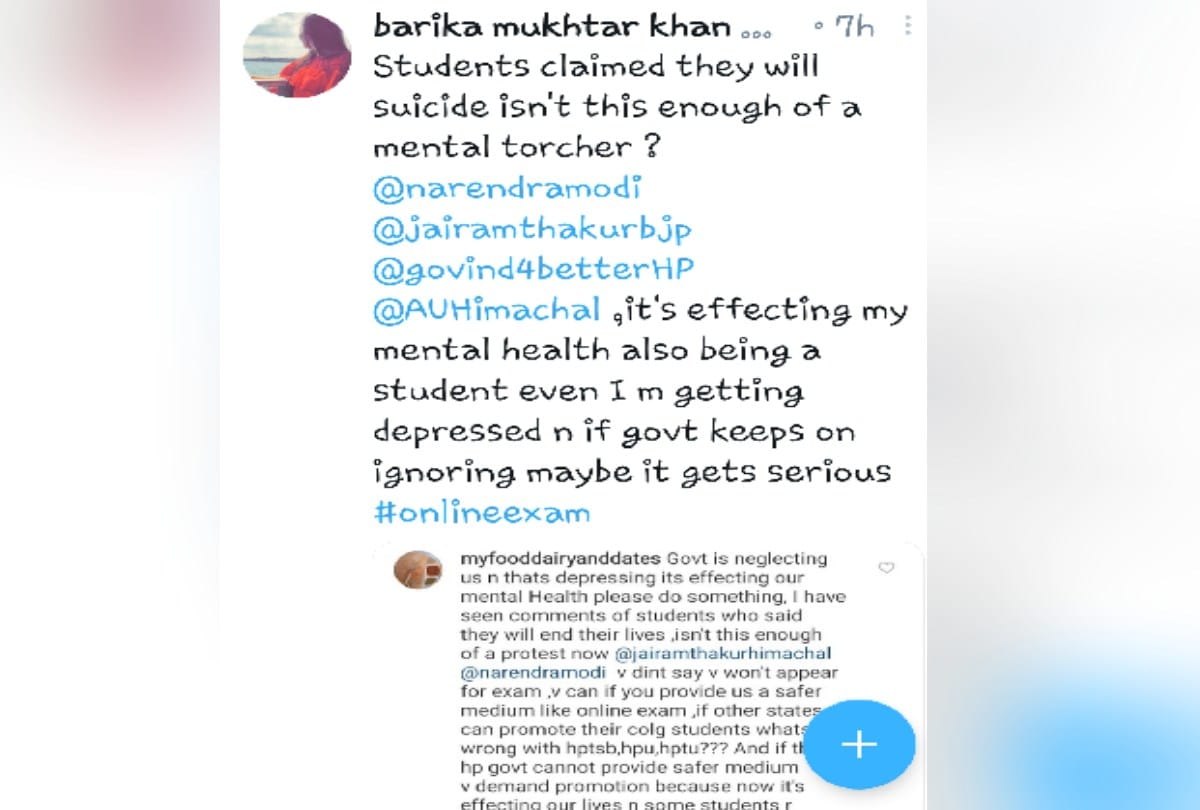 Youths demanding online examination threatened suicide on social media