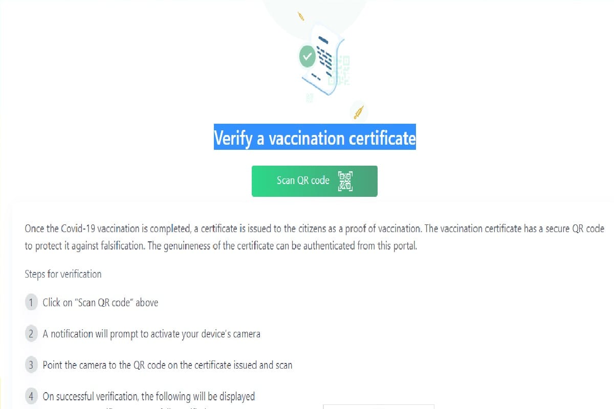 Verify a vaccination certificate
