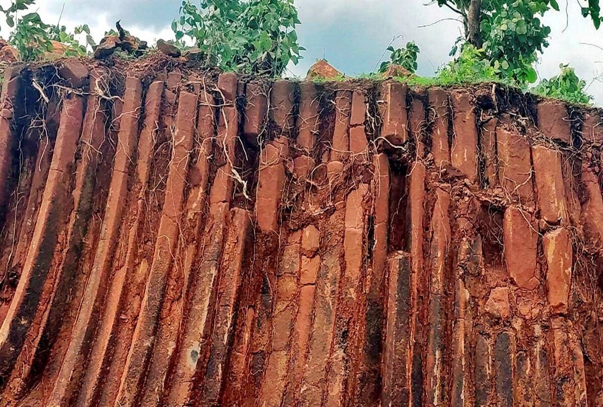 Rare basalt rock column formed six crore years ago was found in Yavatmal Maharashtra