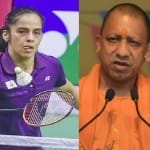 साइना नेहवाल व मुख्यमंत्री योगी आदित्यनाथ।