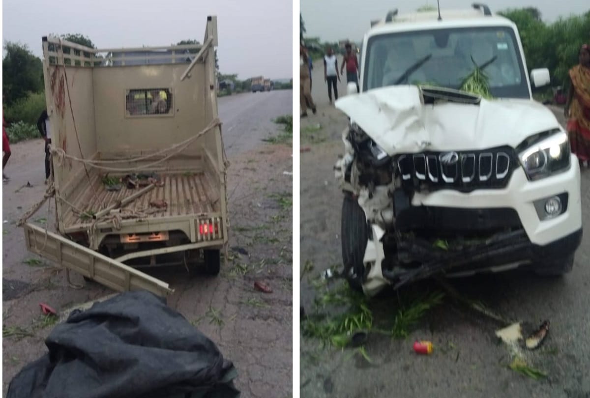 Horrific accident in Sonebhadra One killed and 12 injured after overspeed Scorpio hit  magic of family going to temple