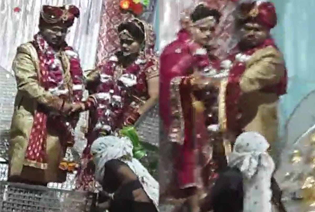mother beat up the groom at the wedding in hamirpur