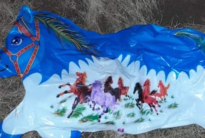 बीएसएफ ने बरामद किया गुब्बारा।