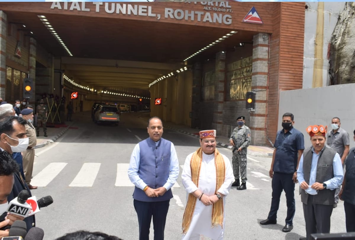 bjp rashtriya adhyaksh Jagat jagat prakash nadda visit atal tunnel rohtang