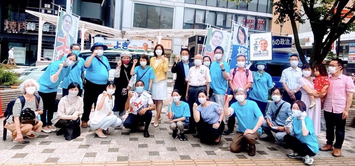 Voters cast their votes for the Tokyo assembly elections in Japan