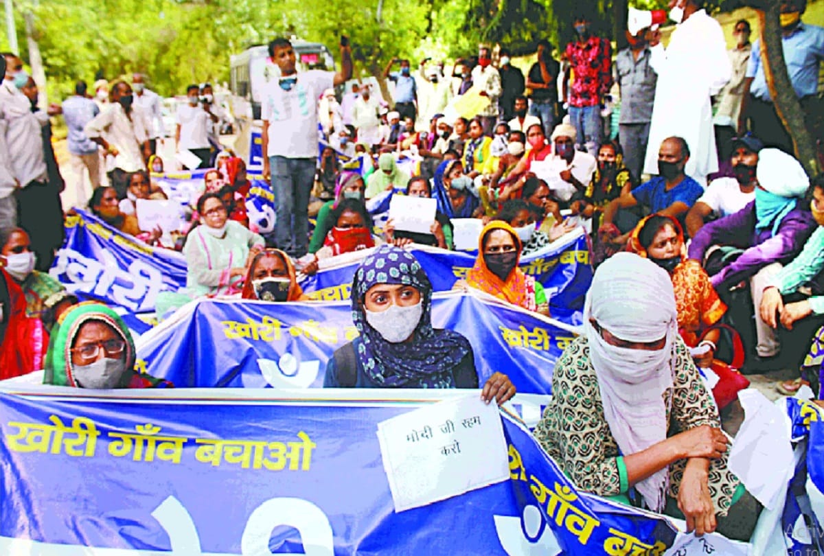 people of khori village reached jantar mantar to save their house from being demolished