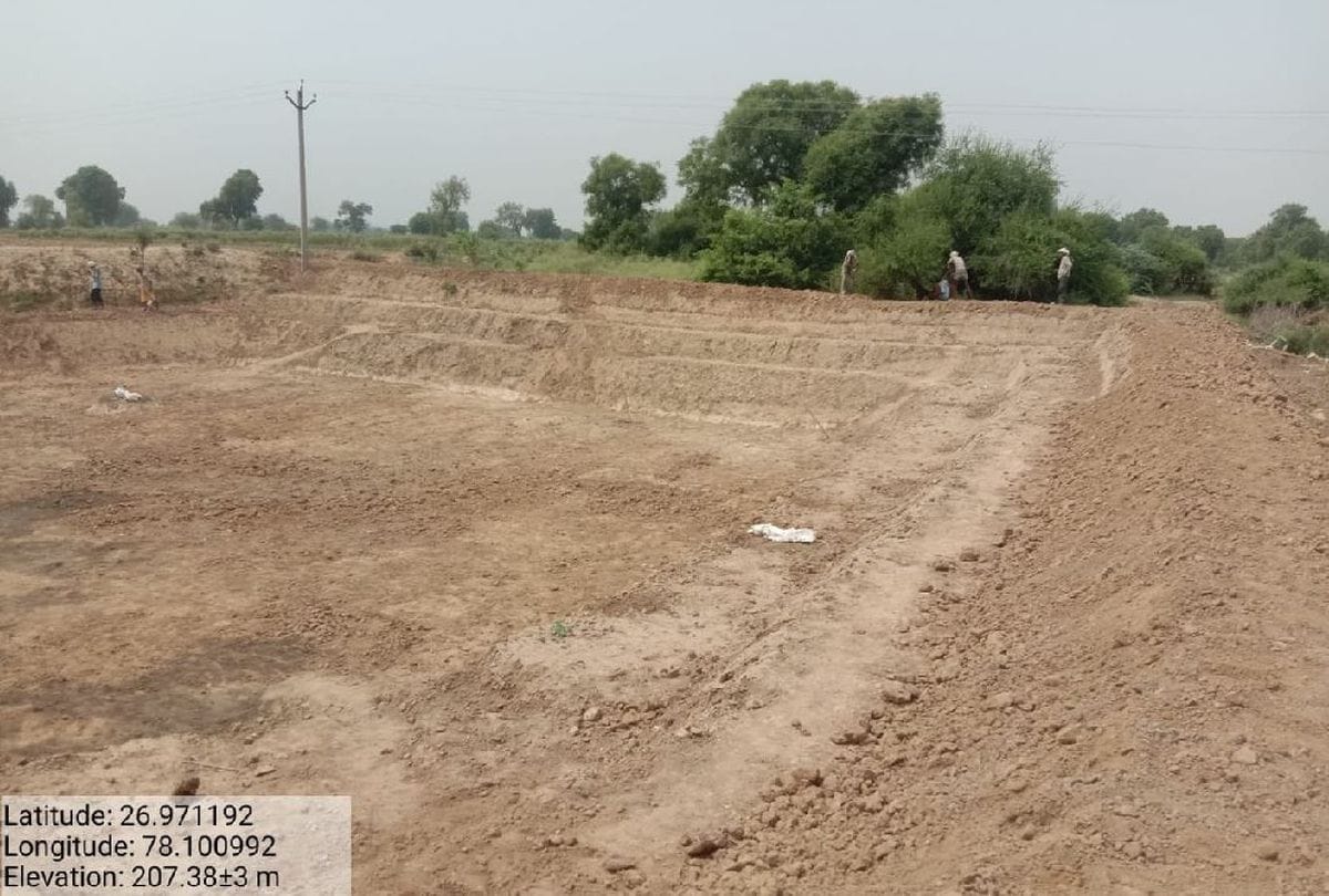 ponds dug in the village for Rain water harvesting before monsoon in agra