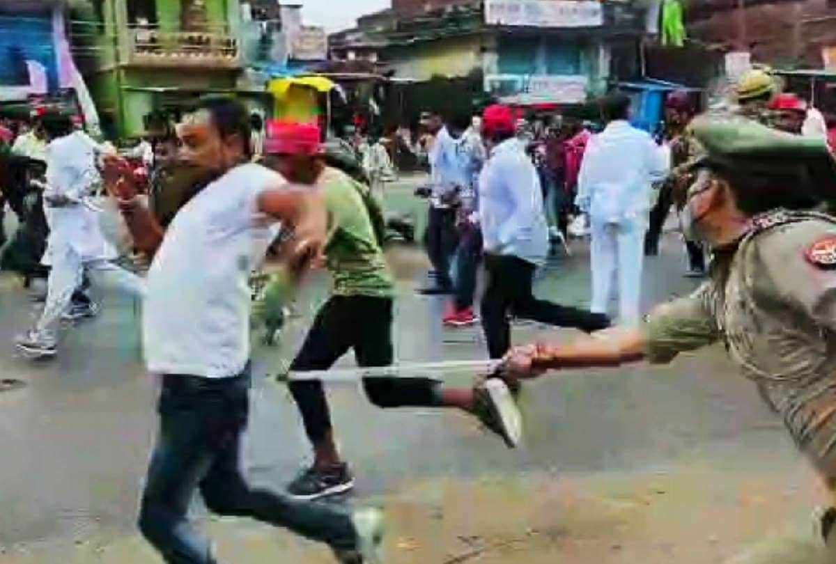 Block chief election 2021 fierce ruckus stone pelting and lathi charge in four blocks during nomination