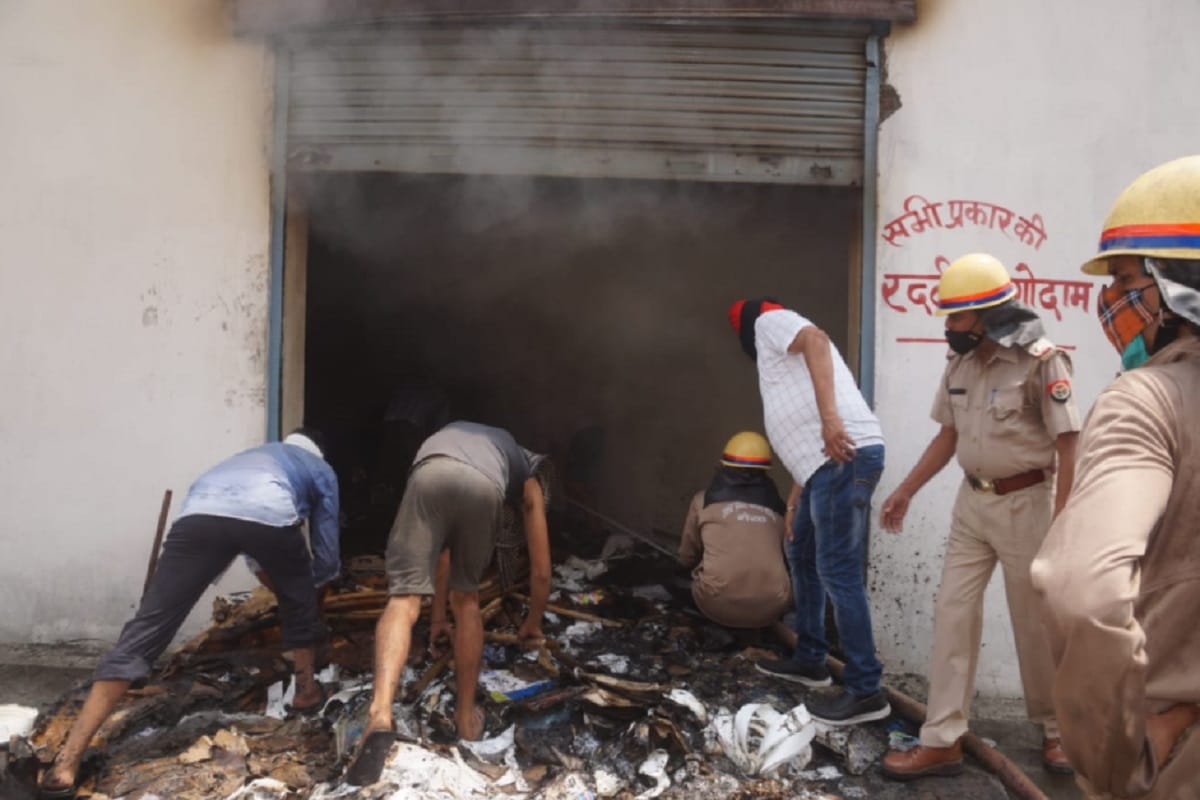 Fire set in a warehouse in TP Nagar police station area in Meerut