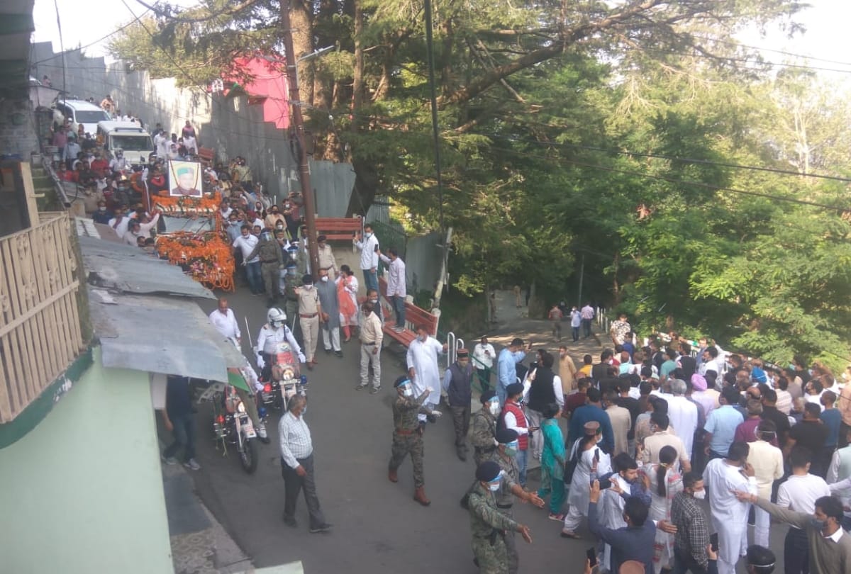 virbhadra singh demise news: former cm virbhadra singh body for antim darshan at ridge maidan shimla