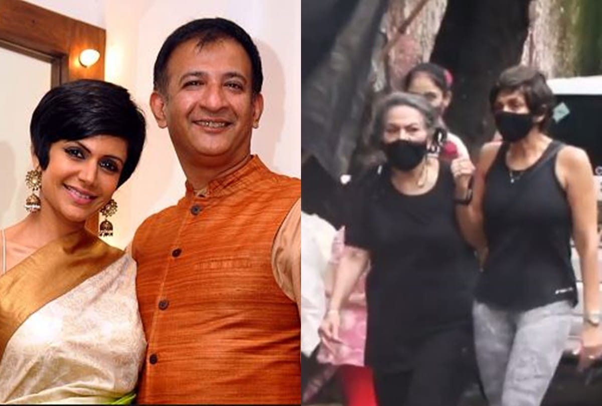 Mandira bedi spotted outside first time after his husband Raj Kaushal demise see video